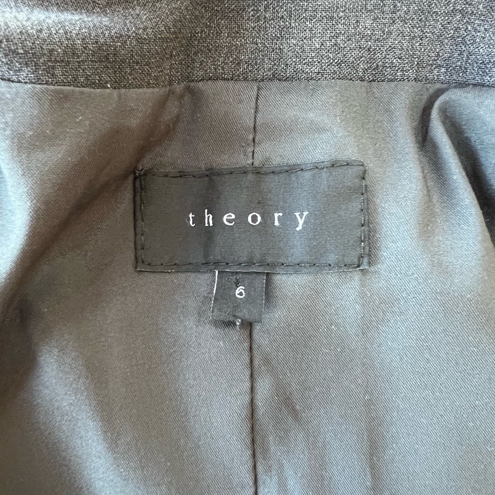Theory Women’s Gabe B 2 Urban Virgin Wool Stretch Blazer in Charcoal Gray, 6 - Picture 7 of 11